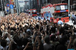 Japanese Olympic Medalists welcomed by 500,000 of Tokyo citizens in streets of Ginza in August (Photo: Tokyo 2020/Kaku Kurita/AFLO)
