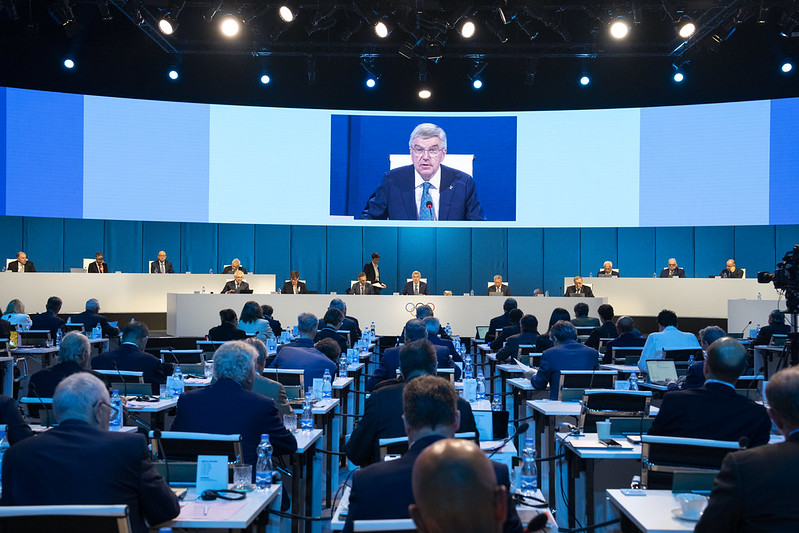 IOC President Thomas Bach chairs 141st IOC Session in Mumbai, India 15 October 2023 (Photo: IOC/Greg Martin)
