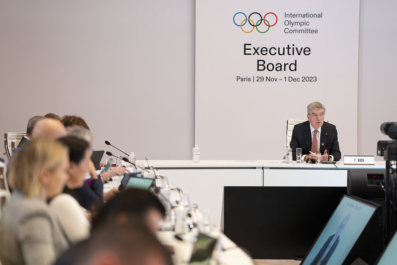 IOC President Thomas Bach chairs the December 29, 2023 IOC Executive Board in Paris (Photo: IOC/Greg Martin)