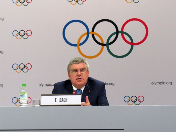 IOC President Thomas Bach speaks at press briefing in Kuala Lumpur, Malaysia August 3, 2015 (GamesBids Photo)