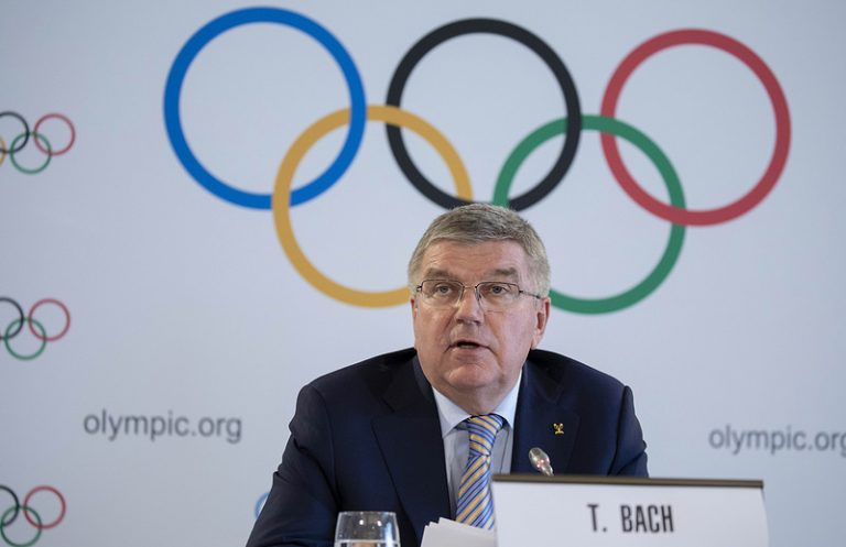 IOC President Thomas Bach at press conference following Executive Board Meeting in Lausanne, Switzerland (IOC Photo)