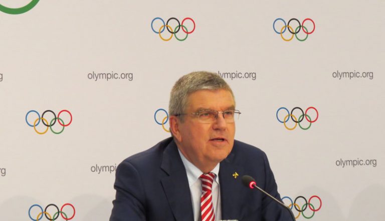 IOC President Thomas Bach at IOC Session in Lausanne July 11, 2017 (GamesBids Photo)