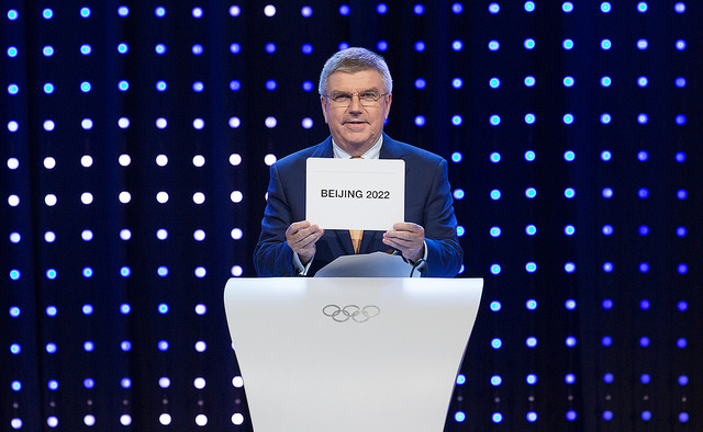 IOC President Thomas Bach opens envelope to reveal Beijing's 2022 Olympic bid victory (IOC Photo)