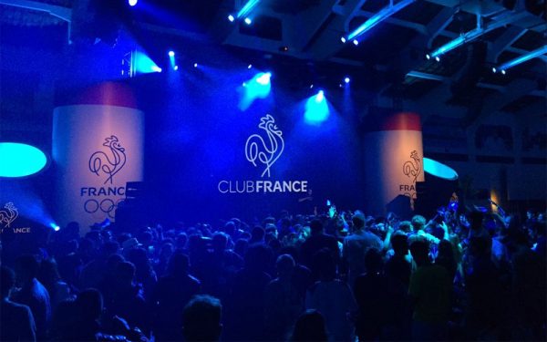 Double-trouble. France's hospitality house and popular late-night spot "Club France" was the source of grief for both Paris' and L.A.'s Olympic bids (Paris 2024 Twitter)