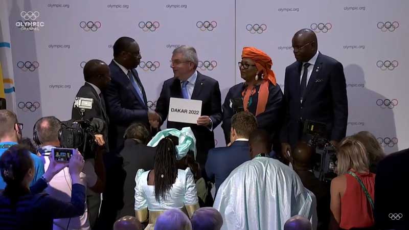 IOC President Thomas Bach announces that Dakar in Senegal will host 2022 Youth Olympic Games