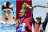 Qatar’s first female Olympic swimmer Nada Arkaji (left to right); two-time Olympic medalist and two-time high-jump World Champion, Mutaz Essa Barshim; Asian Games gold medallist and Olympic bronze medallist in shooting Nasser Al Attiyah (Doha 2030 handout)