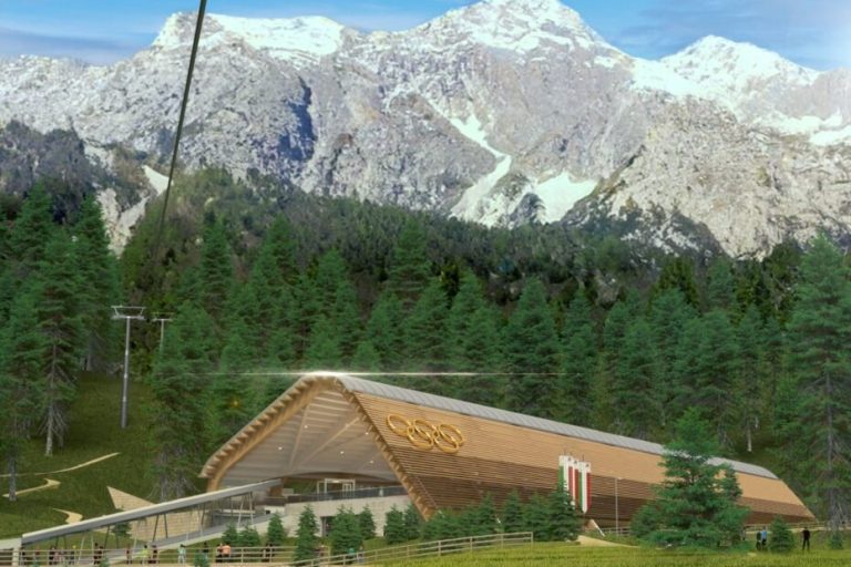 Visualization of proposed Cortina d'Ampezzo Sliding Center, Italy (Image: Infrastrutture Milano Cortina 2026 SpA)