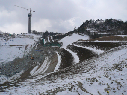 Ski Jump and Stadium Under Construction