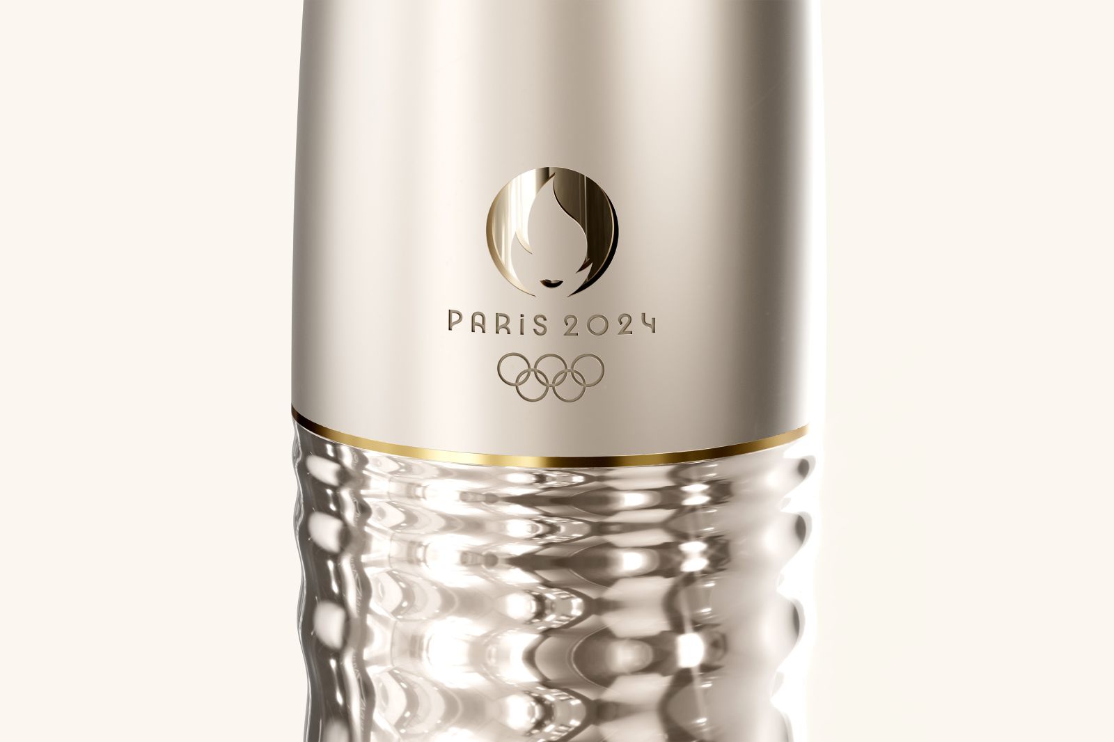 10cm wide midsection of Paris 2024 Olympic Games torch revealed July 25, 2023 (©Paris 2024)
