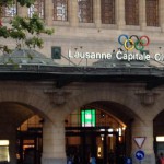 A sign over the Lausanne Train Station boast its "Olympic City" status (GB Photo)