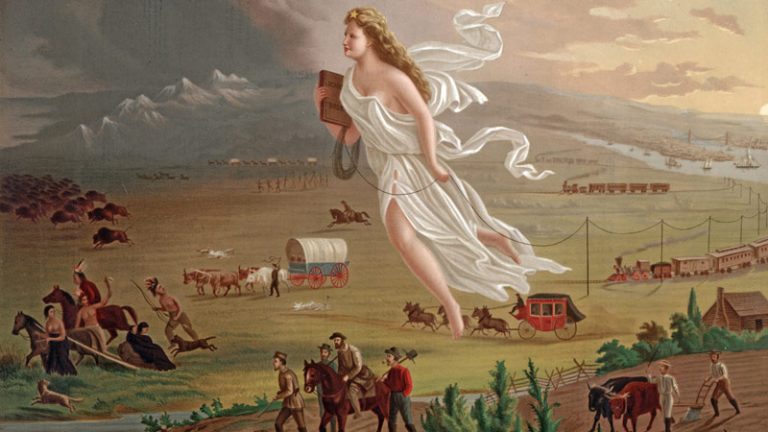 John Gast's 1872 painting 'American Progress' is thought to express the idea of Amerca's Manifest Destiny (Library of Congress)