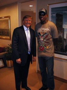 Then Television reality star Donald Trump (left) and basketball star Dennis Rodman during production of Celebrity Apprentice in 2009 (OPEN Sports Photo)