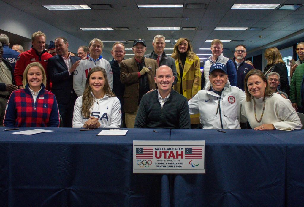 Salt Lake City's 2034 Olympic and Paralympic Winter Games bid committee signs letter to IOC recognizing the inclusion of the project in 'targeted dialogue' - Rice-Eccles Stadium December 1, 2023 (Photo: SLC-UT)