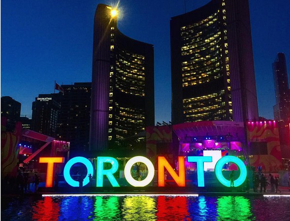 Toronto's City Hall during the 2015 Pan Am Games